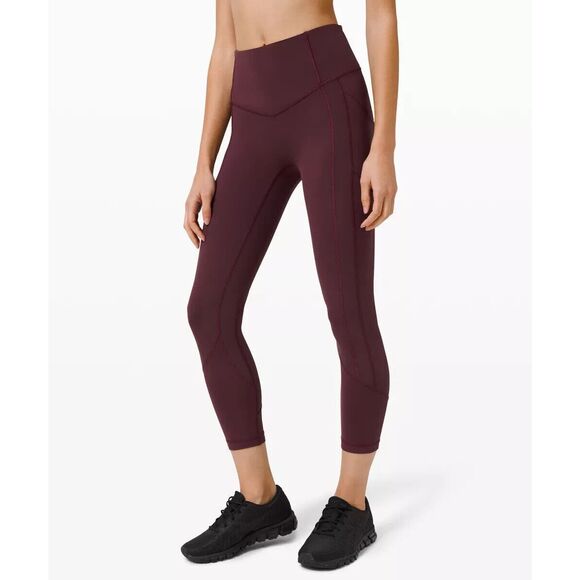 lululemon athletica Pants - Lululemon All The Right Places Crop Leggings Womens 8 Plum 23" Pocket Luxtreme